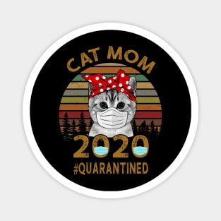 Vintage Cat Mom 2020 Quaratined Mothers Day Gift Magnet